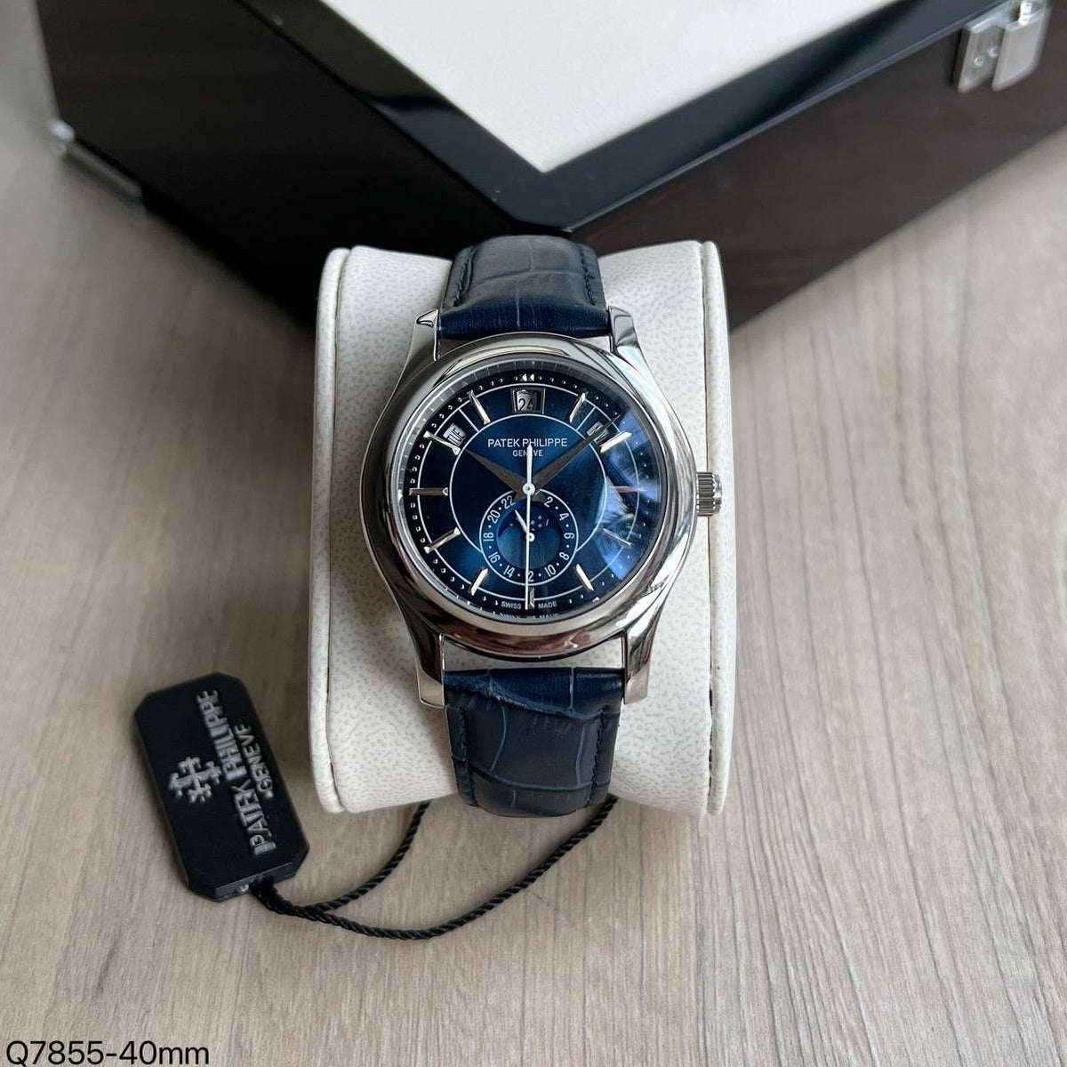 PATEK PHILIPPE ANNUAL CALENDAR PRATA AZUL AUTOMATICO 40MM