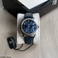 PATEK PHILIPPE ANNUAL CALENDAR PRATA AZUL AUTOMATICO 40MM