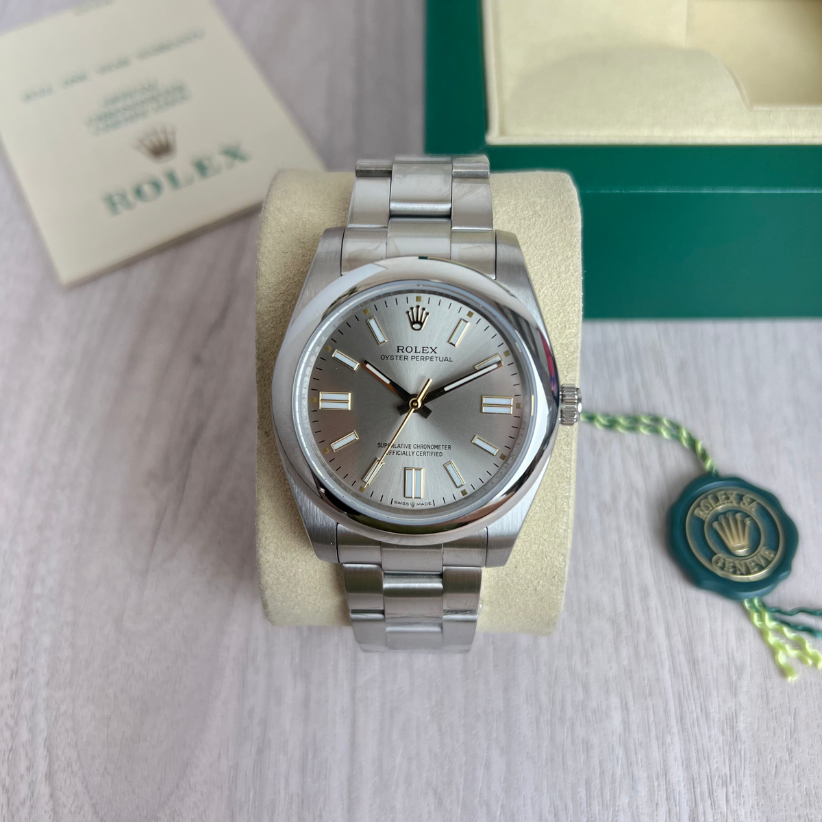 ROLEX OYSTER PERPETUAL PRATA CINZA 41MM