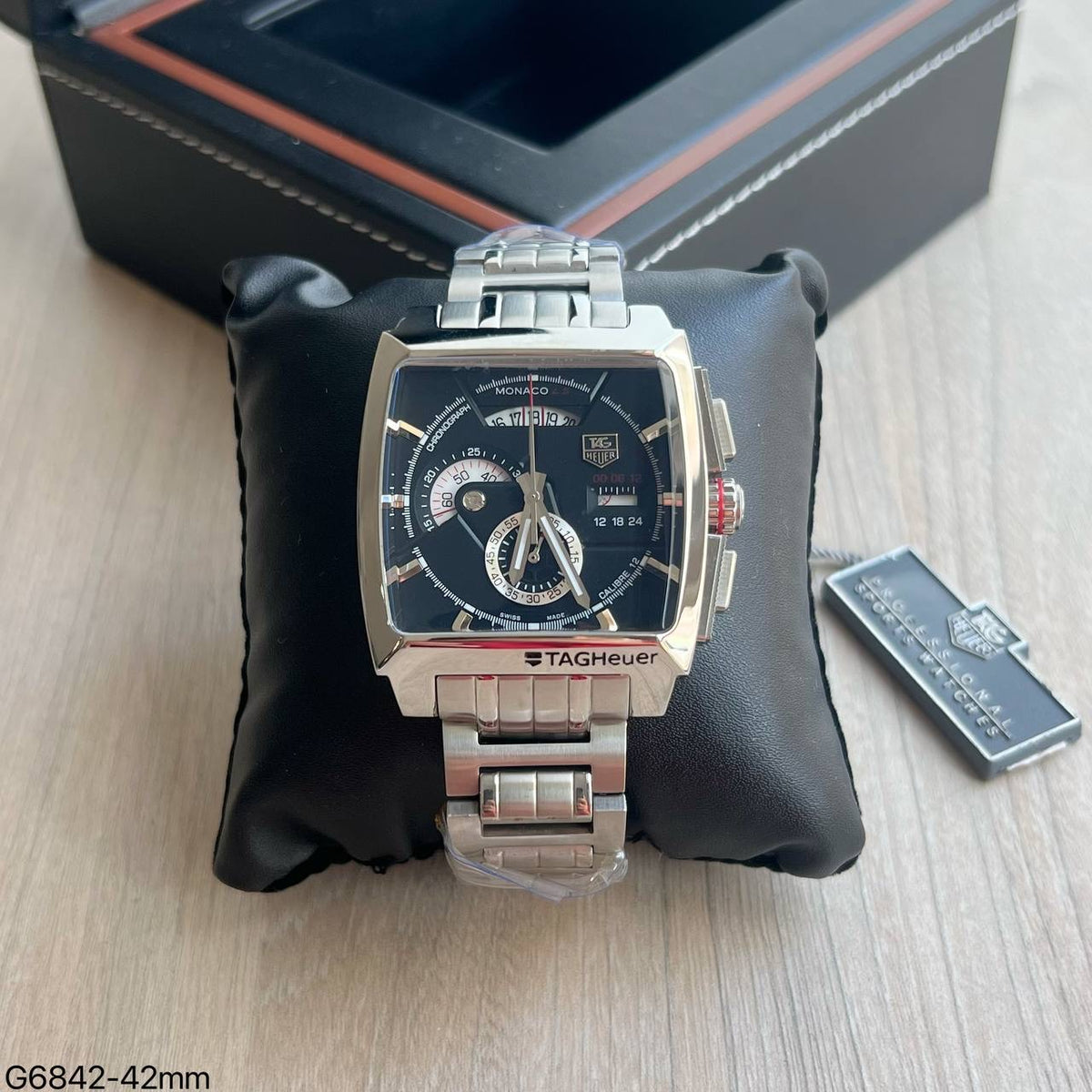 TAG HEUER MONACO PRATA PRETO 42MM