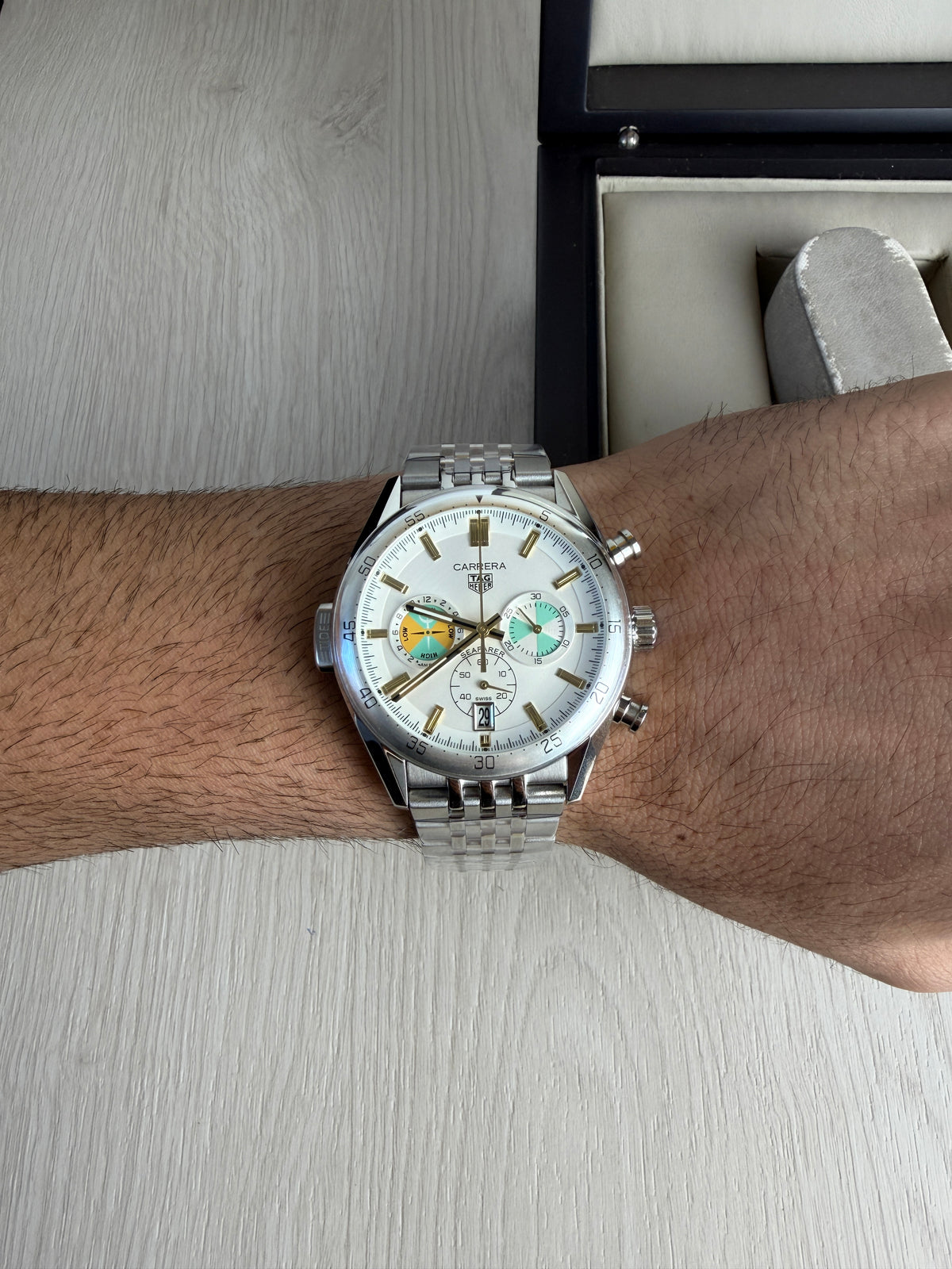 TAG HEUER CARRERA PRATA BRANCO 41MM