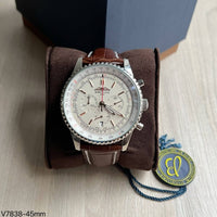 BREITLING NAVITIMER BRANCO COURO 46MM