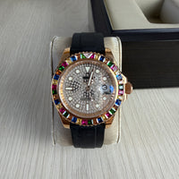 ROLEX YACHT MASTER BRILHANTES ROSE BORRACHA 40MM
