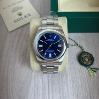 ROLEX OYSTER PERPETUAL PRATA AZUL 41MM