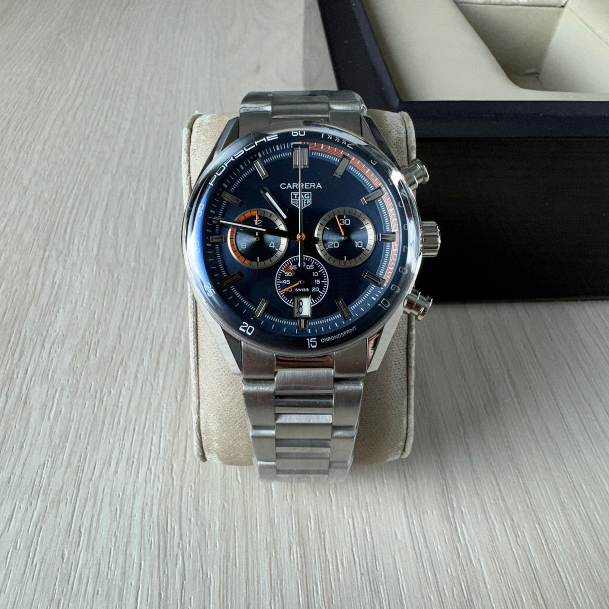 TAG HEUER CARRERA PRATA AZUL 41MM