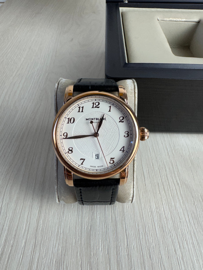 MONT BLANC ROSE COURO AUTOMÁTICO 42MM