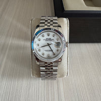 ROLEX DATEJUST PRATA BRANCO FEMININO 36MM