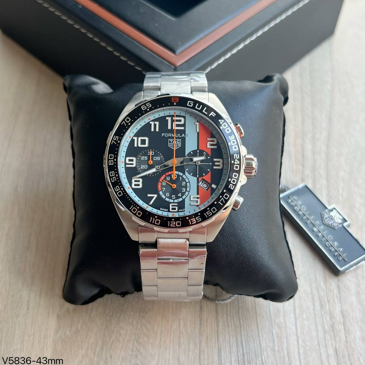 TAG HEUER F1 FORMULA 1 GULF PRATA PRETO 43MM