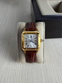 CARTIER SANTOS DUMONT DOURADO SMALL 28MM X 38MM FEMININO