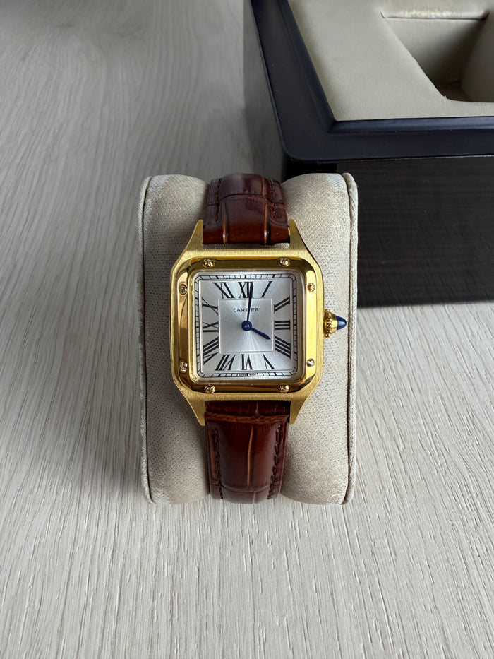 CARTIER SANTOS DUMONT DOURADO SMALL 28MM X 38MM FEMININO