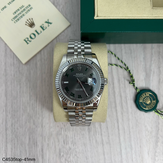 ROLEX DATEJUST PRATA CINZA JUBILEU 41MM