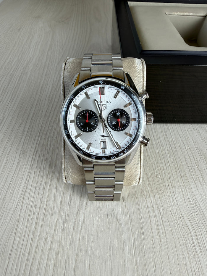 TAG HEUER CARRERA PRATA BRANCO 41MM