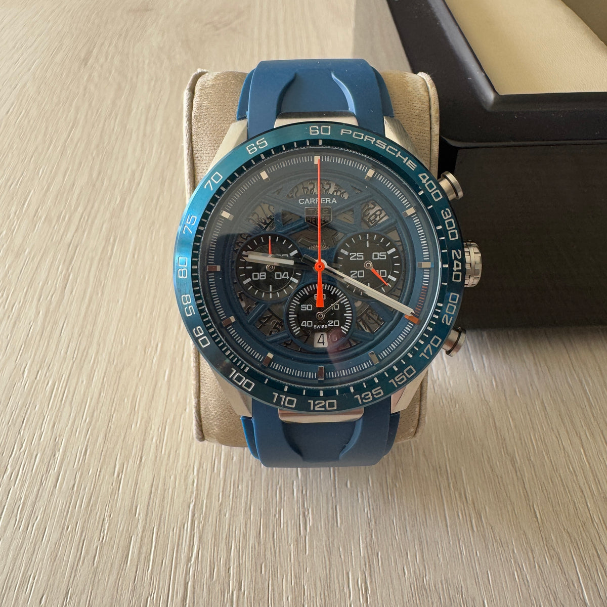 TAG HEUER CARRERA PORSCHE PRATA AZUL 45MM