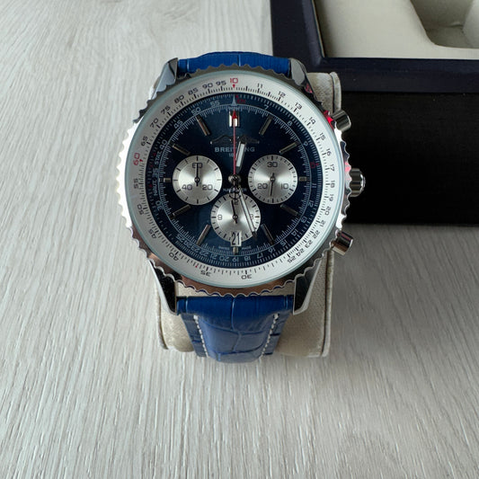 BREITLING NAVITIMER AZUL COURO 46MM