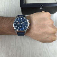 IWC PILOT TOP GUN PRATA AZUL 44M
