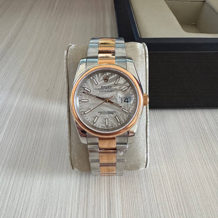 ROLEX DATEJUST MISTO ROSE BRANCO FEMININO 36MM