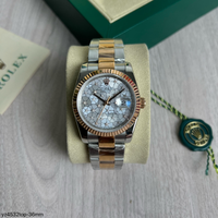 ROLEX DATEJUST MISTO ROSE BRANCO FEMININO 36MM