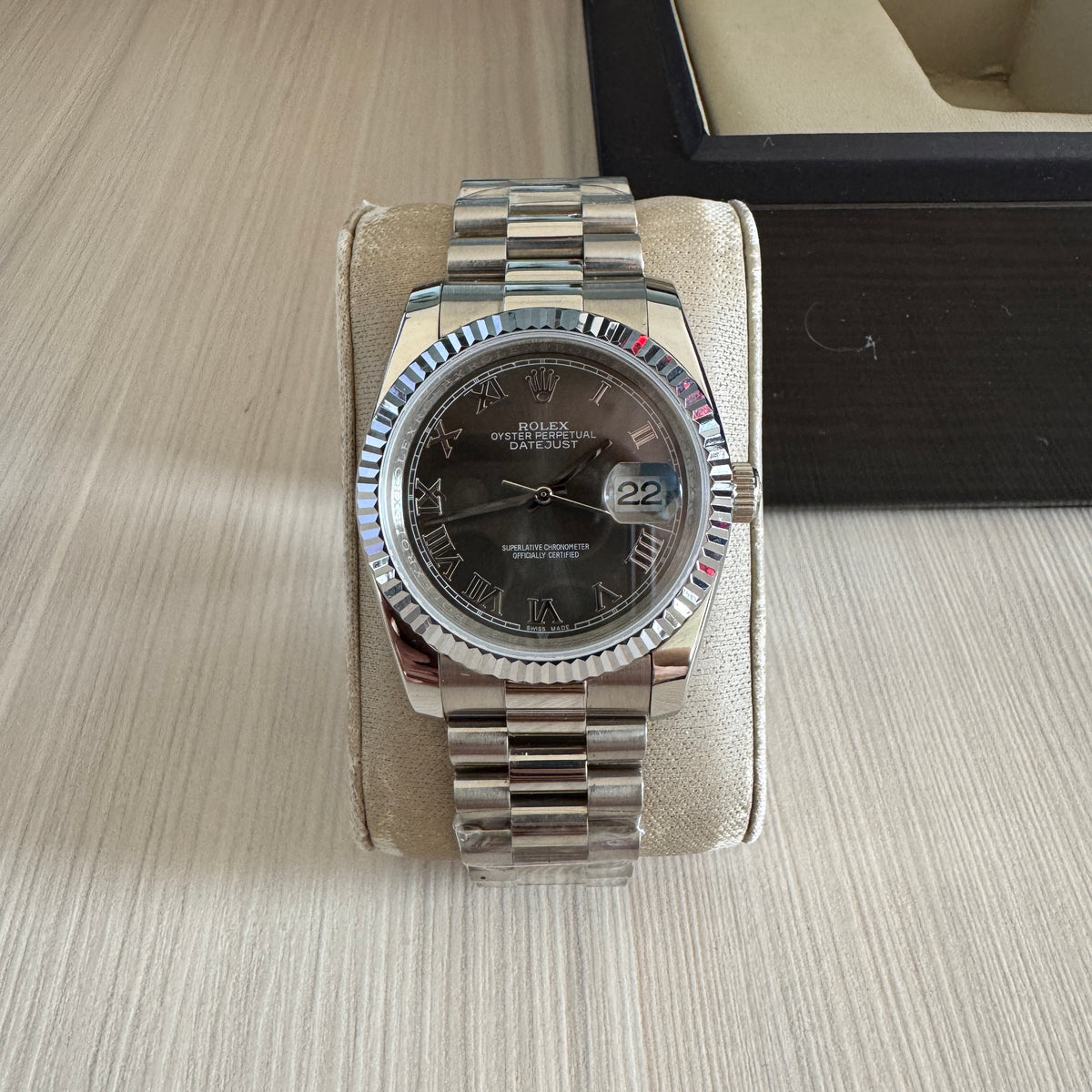 ROLEX DATEJUST PRATA CINZA FEMININO 36MM