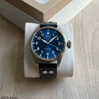 IWC BIG PILOT PRATA AZUL COURO AUTOMÁTICO 44MM