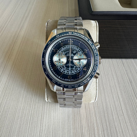 OMEGA SPEEDMASTER PRATA AZUL 44MM