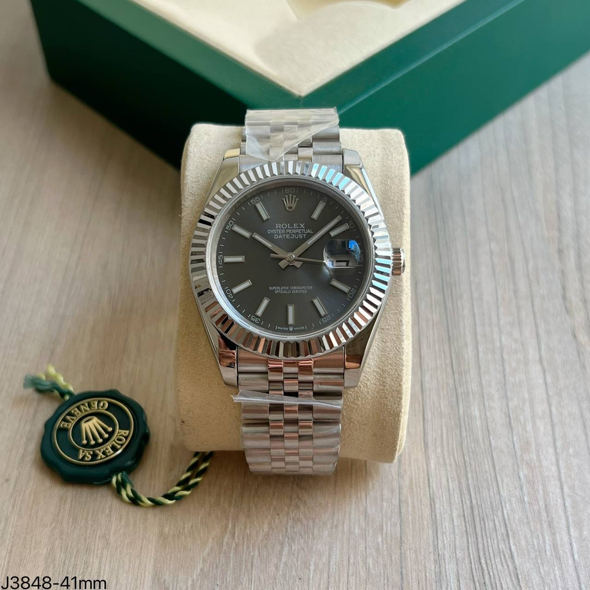 ROLEX DATEJUST PRATA CINZA JUBILEU 41MM