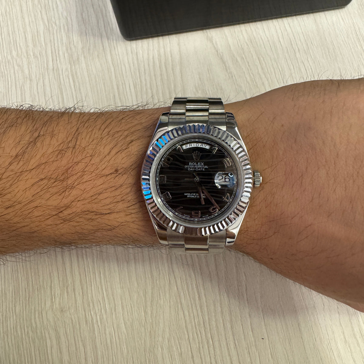 ROLEX DAY-DATE PRATA PRETO 40MM