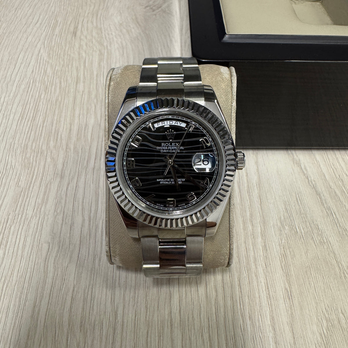 ROLEX DAY-DATE PRATA PRETO 40MM