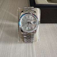 ROLEX DATEJUST PRATA BRANCO JUBILEU FEMININO 36MM