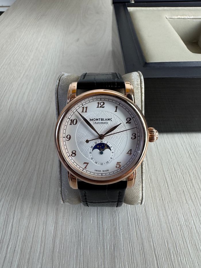 MONT BLANC ROSE COURO AUTOMÁTICO 42MM