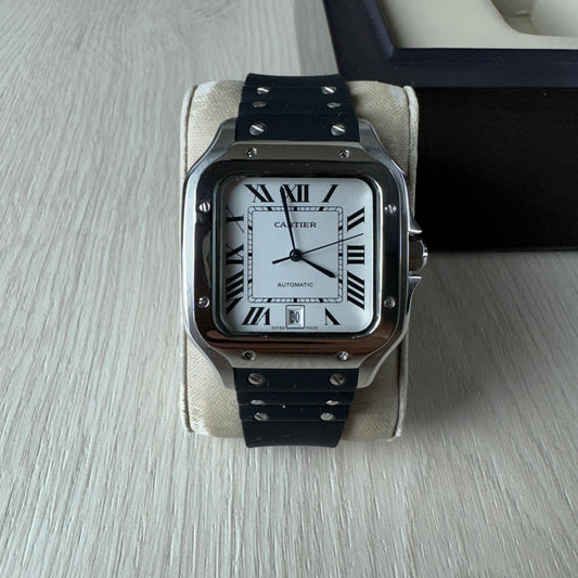 CARTIER SANTOS PRATA PRETO 40MM X 47MM