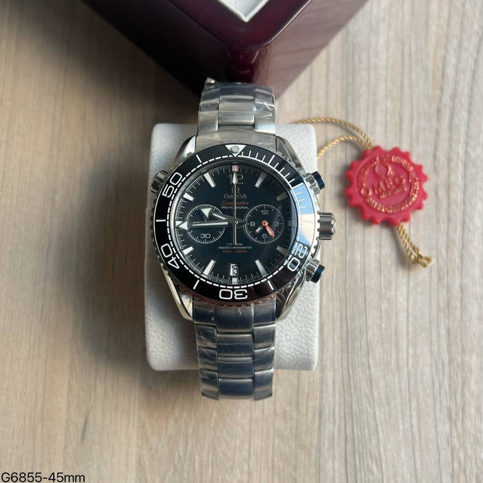 OMEGA SEAMASTER PRATA PRETO 4MM