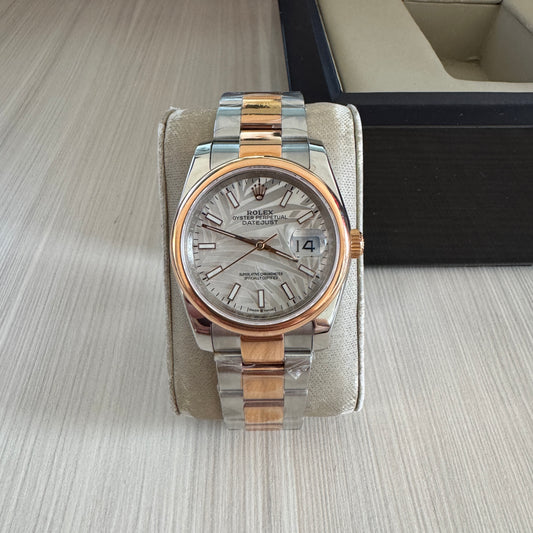 ROLEX DATEJUST MISTO ROSE BRANCO FEMININO 36MM
