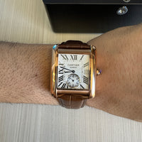 CARTIER TANK ROSE COURO 35MM X 43MM