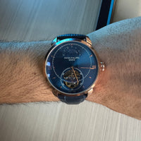 PATEK PHILIPPE ROSE COURO AUTOMATICO 43MM