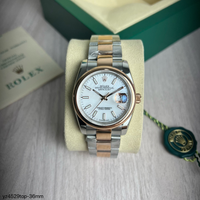 ROLEX DATEJUST MISTO ROSE BRANCO FEMININO 36MM