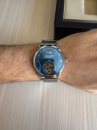 PATEK PHILIPPE PRATA AZUL AUTOMATICO 43MM