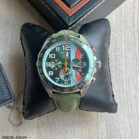 TAG HEUER F1 FORMULA 1 PRATA VERDE COURO GULF 43MM