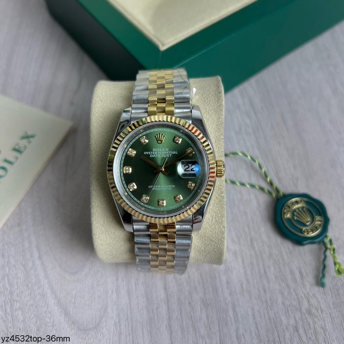 ROLEX DATEJUST MISTO DOURADO FEMININO BRILHANTES 36MM