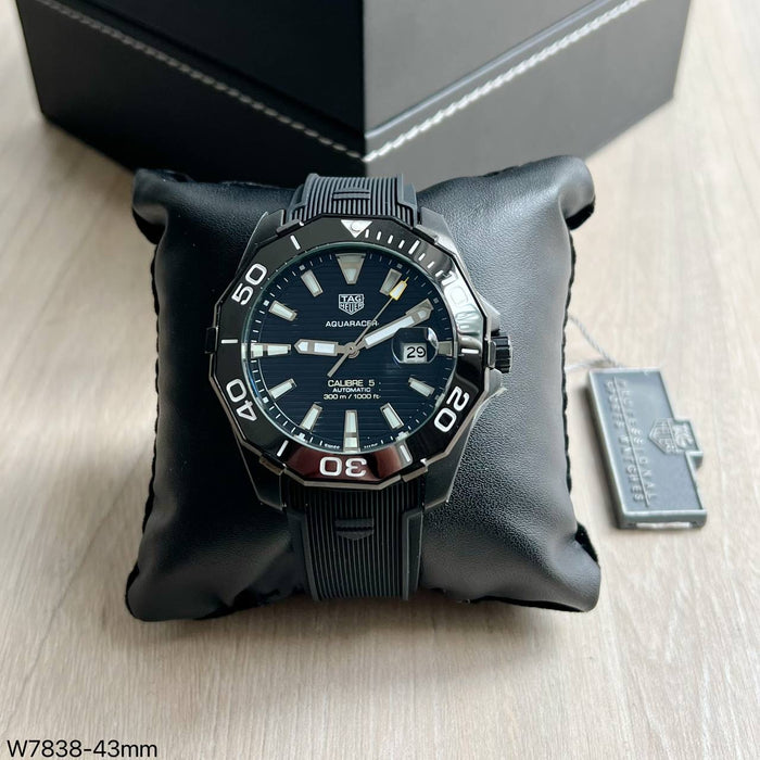 TAG HEUER AQUARACER PRETO BORRACHA AUTOMÁTICO 43MM