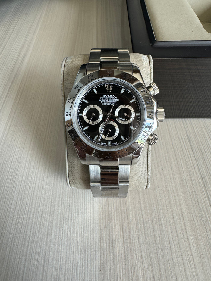 ROLEX DAYTONA  PRATA PRETO 40MM