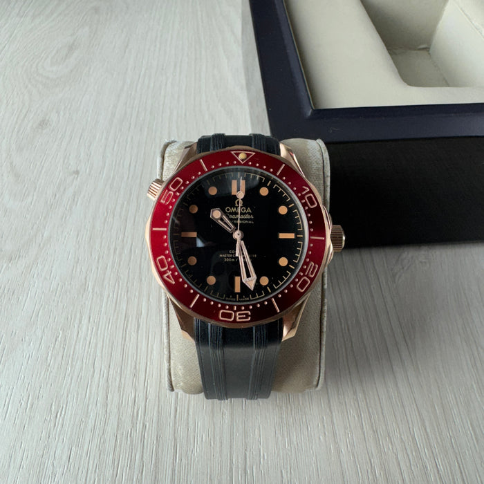 OMEGA SEAMASTER DIVER  ROSE VERMELHO 42MM