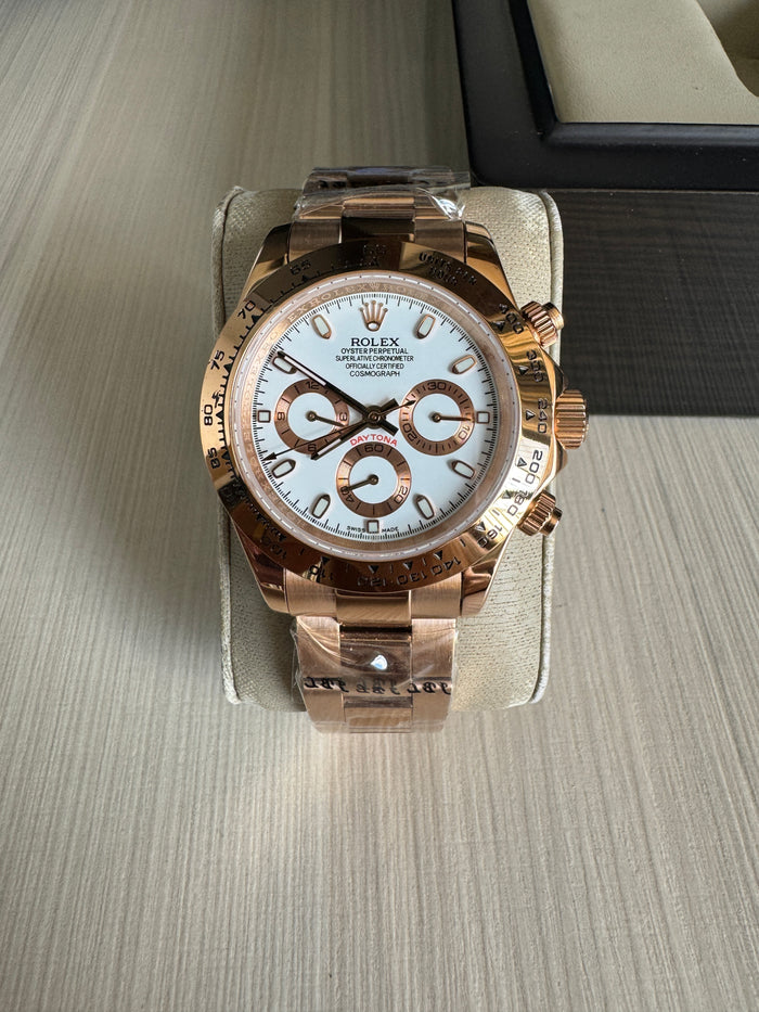 ROLEX DAYTONA ROSE BRANCO 40MM