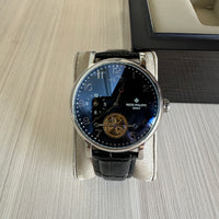 PATEK PHILIPPE PRATA COURO AUTOMATICO 44MM