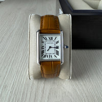 CARTIER TANK SOLO  COURO 24MM X 33MM FEMININO