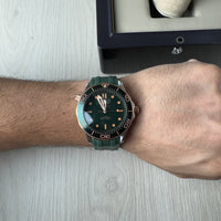 OMEGA SEAMASTER DIVER PRATA ROSE VERDE 42MM