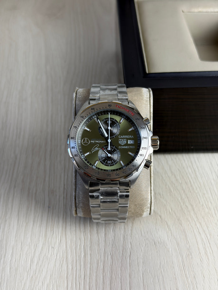 TAG HEUER CARRERA AMG PRATA VERDE 43MM
