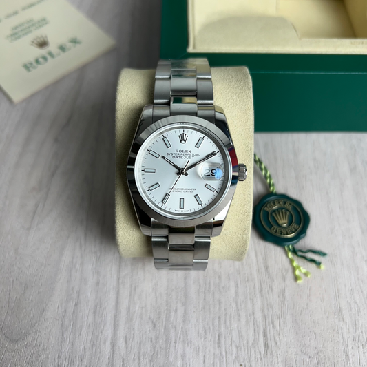 ROLEX DATEJUST PRATA BRANCO FEMININO 36MM