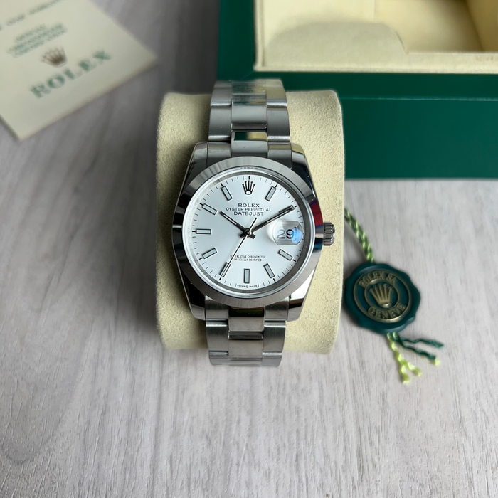 ROLEX DATEJUST PRATA BRANCO FEMININO 36MM