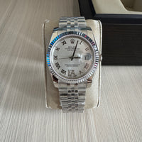 ROLEX DATEJUST PRATA BRANCO FEMININO 36MM