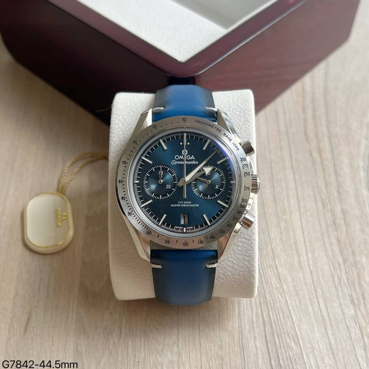 OMEGA SPEEDMASTER PRATA COURO AZUL 44MM